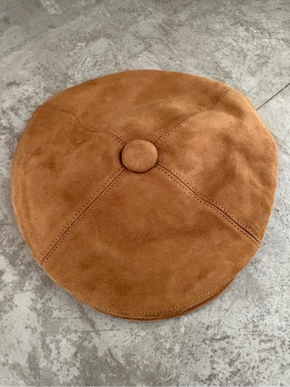 vintage tan suede newsboy cap